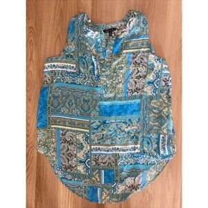 Sami & Jo Small Green Floral sleevless Top
